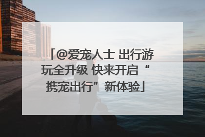 @爱宠人士 出行游玩全升级 快来开启“携宠出行”新体验